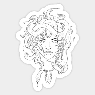 Medusa in Black Sticker